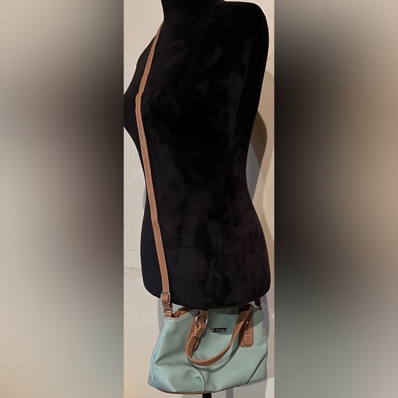 Koltov Mint Green Crossbody Bag with Tan Accents - Picture 3 of 11